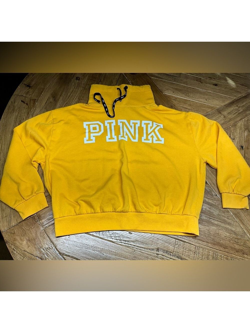 Victoria’s Secret Pink cowl neck sweatshirt in yellow - size medium 💛